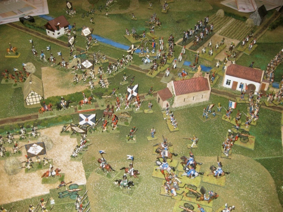 Four French charges are called. The Westphalian guard is under attack by French cavalry.