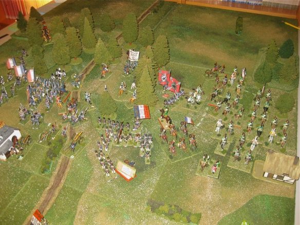 1940 hours shows the French infantry and dragoons advancing into the Prussian defensive wood position.