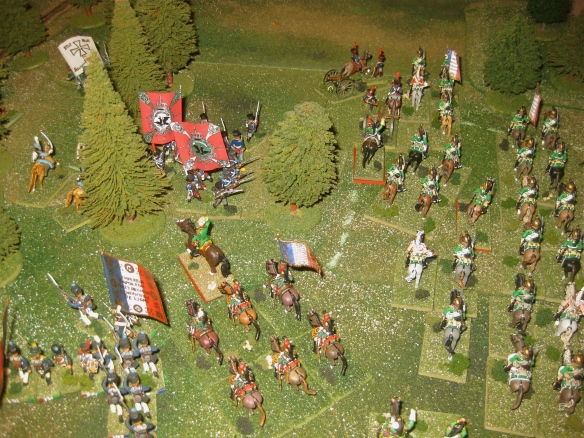 French OG Empress dragoons seek opportunity to attack the Prussian infantry.