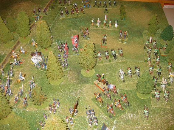 2000 hours has the Prussian battalions retiring from the French column assault. Why didn't the Empress dragoons charge WR?