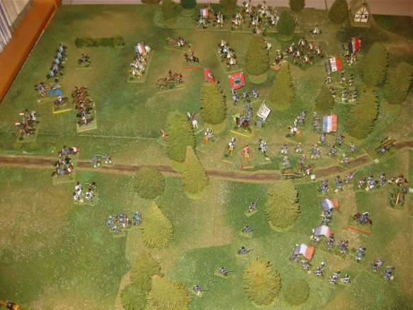 2000 hours. The view from the French left flanks showing confusion of the battle. 