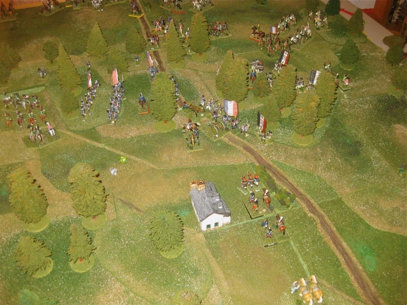 Gilly scenario end with the French right flank advancing towards Flerus and Ligny. 