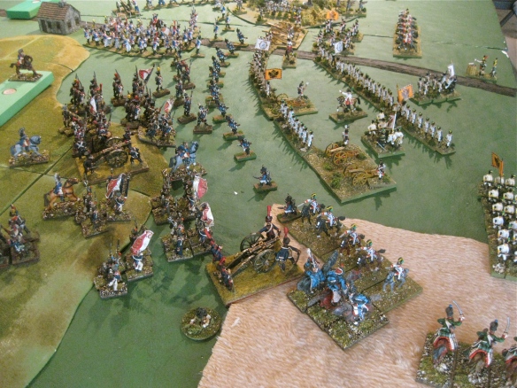 Table A. More French infantry columns crash into the massed Austrian left flank.