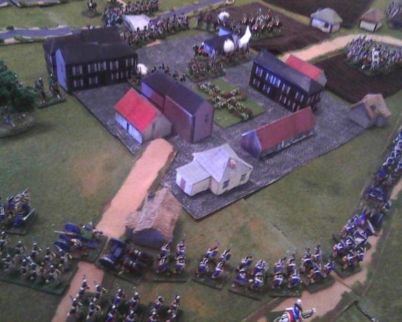 Frenchmen enter the outskirts of Halle while their light cavalry is confronted by the lead Prussian main body regiments. Deadly volley-fire cause Prussian fusilier losses. 
