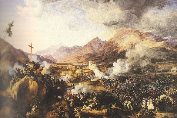 Battle of Worgl 1809 painting by Peter von Hess.